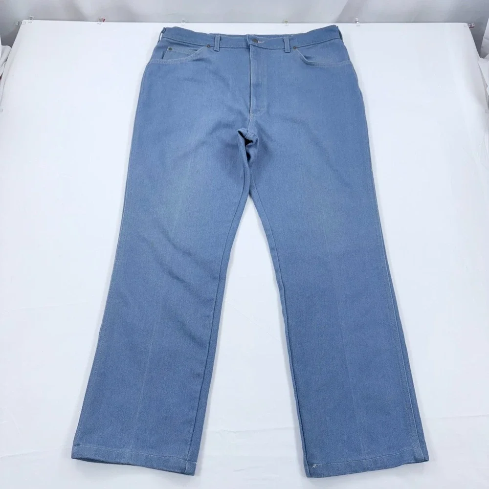 Vintage Lee Riders Jeans Men Straight Leg 36x30 Made USA Cotton Blend Blue Denim